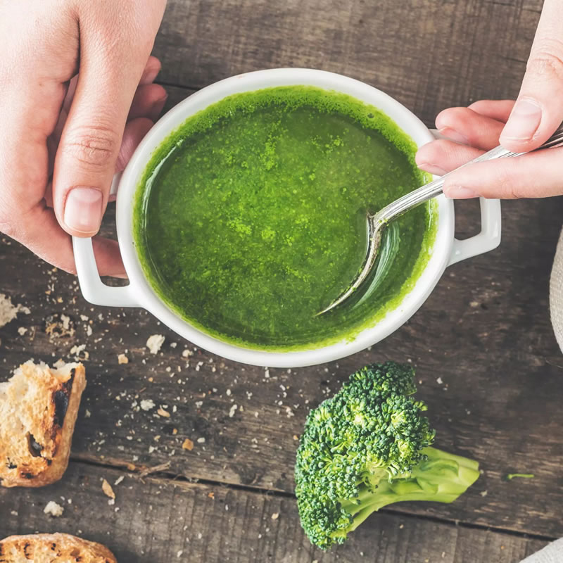 bowl of green soup